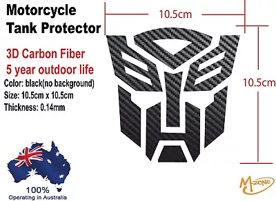 Tank Protector Sticker For Motorcycle Autobot 3D Carbon Fiber Decal Gas Fuel Oil • $6.99