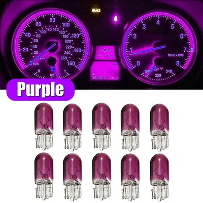 10 X Purple T10 501 3W Car Dashboard Panel Dash Gauge Bulb Light Accessories • $6.25