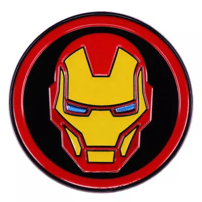 Movie Iron Man Mask Circular Mini Metal Enamel Badge Brooch Pin • $3.49