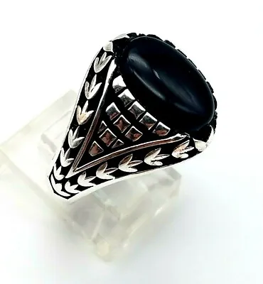 Mens 925 Sterling Silver Ring Size 9.5 Handmade BLACK ONYX • $28.87