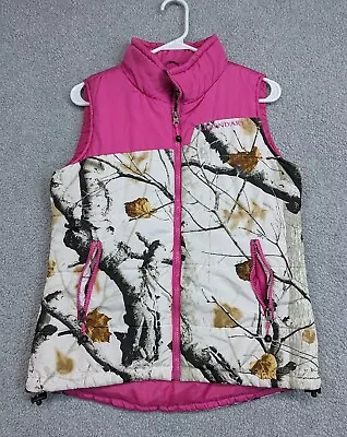 Legendary Whitetails Vest Womens Small Winter Camo White Pink Puffer Hunting  • $9.99