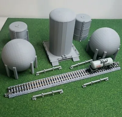 1/160 N Scale Oil Refinery/chemical Factory 9 Piece Structure Pack Free Ship • $45