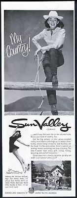 1960 Sun Valley Ski Area Cowgirl Photo Vintage Print Ad • $8.09