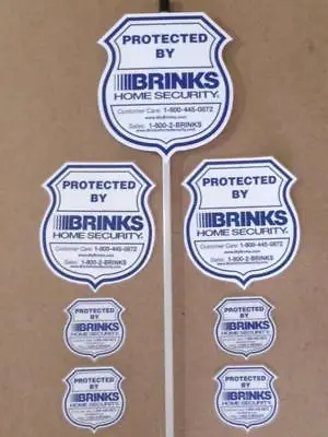  BRINKS Security Yard Sign Stake Mounted + 4 Window Decals ***BRAND NEW*** • $9.99