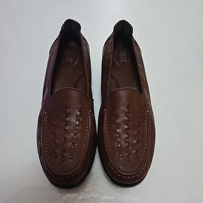 Sas Brown Tripod Comfort Slip On Leather Loafers Casual Shoe Mens 9 • $32.99