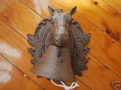 Country Vintage Style Large Cast Iron Ornate Horse Head Door Bell • $70