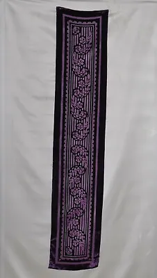 Bob Mackie Wearable Art Paisley Burnout Velvet Oblong Scarf W/Gift Box --Purple • $16.79