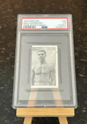 1926 Greiling Serie Boxer - Small Max Schmeling Rookie RC #45 PSA 1.5 (MC) Pop 1 • $2450