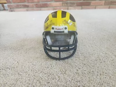 Michigan Wolverines Bo Schembechler AND Lloyd Carr Autographed Mini Helmet COA • $699.99