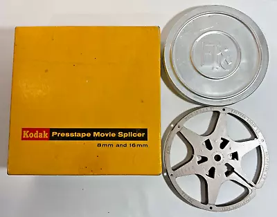 VNTG LOT! Kodak Presstape Movie Splicer 8mm 16mm 200' 8mm Film Reel & Canister! • $30