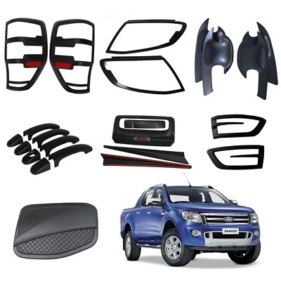 $139 • Buy Light Covers Moulding Guards For Ford Ranger 2011-2014 PX1 MK1 Matte Black