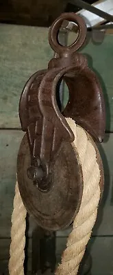 F.E.Myers (H236)  Wood Pulley Barn Farm Tool.  Original & Nice! Amish Sale Find. • $69.99