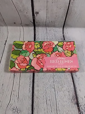 Vintage Yardley Of London Red Roses 3oz Bars Of Soap In Box NEW/Unused Retro Box • $4.92