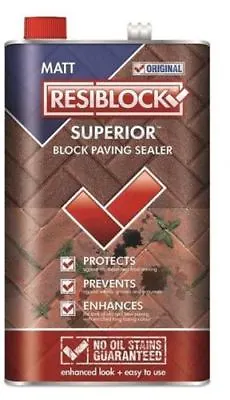 £72.99 • Buy Resiblock Superior Block Paving Patio Sealer | Bond Jointing | NATURAL | 5ltr 