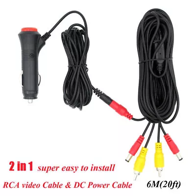 2 In 1 Extension Video Audio Power Cable For Car Reverse Rear View Backup Camera • $14.90