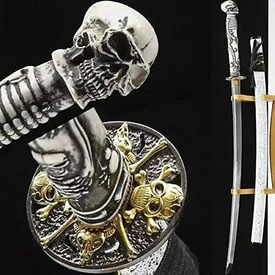 Spring Steel Blade Skull Japanese Katana Real Fighting Samurai Sword Full Tang • $139