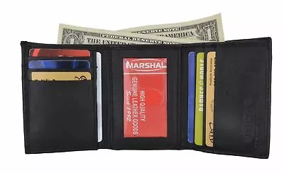 $9.99 • Buy Handmade Mens TriFold Leather Wallet Brand New Cowhide Leather, Black Brown NEW