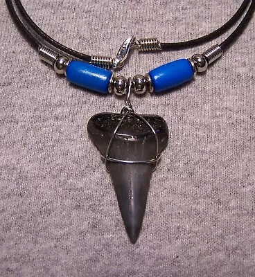 Mako Shark Tooth Necklace 1 5/8  Sharks Teeth Fossil Jaw Megalodon Scuba Diver • $17