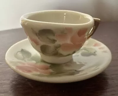 Vintage Tiny/Miniature Teacup And Saucer With Rose Decoration Excellent • $3.99