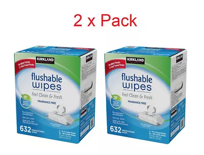 2x 632 Kids Family Flushable Wipes Bulk Wet Moist Fragrance Free Towelettes New • $86