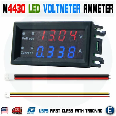 M4430 DC Digital Voltmeter Ammeter 0.28 Inch LED Display Voltage Amp Panel Meter • $6.43