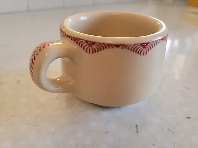 Vintage Albert Pick Restaurant Ware Vitrified China Tan With Red Accents Cup Mug • $14.49