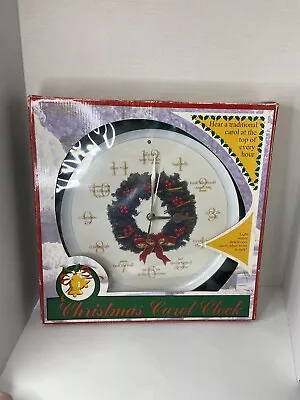 Mark Feldstein Musical Christmas Carol  Clock Traditional 1999 Wreath With Box • $25