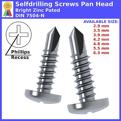 £2.79 • Buy Self Drilling Screws Pan Head Zinc Plated Bzp Metal Fixing Windows Roofing