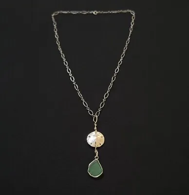 Sterling Silver Beach Glass Pendant Necklace • $25