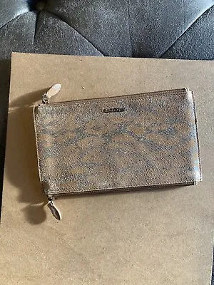 Lodis Double Zipper Flat Wallet Pouch. Mini Bag. Silver Animal Print Design • $165.45