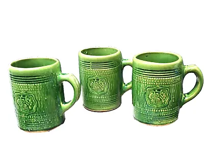 Green Salt Glaze Stein / Mug Set Barware McCoy Pottery Stoneware Green  • $24.50