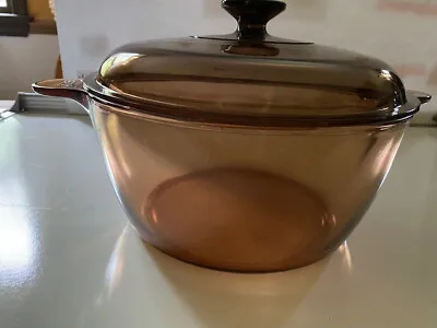 Corning Ware Vision Dutch Oven 4.5L/5QT With Lid Amber Glass • $35.99