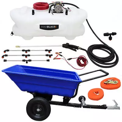 ATV Trailer 295kg Tipping & Sprayer With 6 Nozzle Boom 60L 12V Garden Quad Bike • £544.99