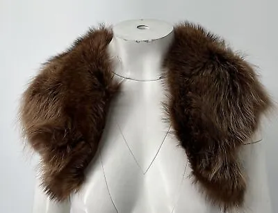 Sportmax Brown Genuine Fur Shrug W/ Silk Lining Sz 12 • $170