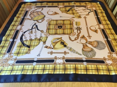 £25 • Buy LUISA SPAGNOLI VINTAGE SILK TWILL SCARF.  BAGPIPES!  FAB CONDITION. 35” X 33”. +