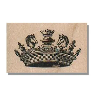 Crown With Horses RUBBER STAMP Royal Crown Queen Horse Prince Princess King • $7.09