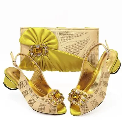 Italian Design Ladies Shoes And Bag Set African Style Shoe And Matching Bag • $99.99