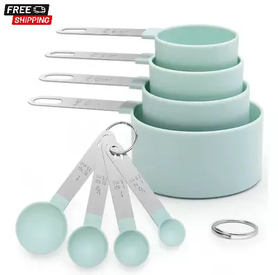 8 Pieces Measuring Cups And Spoons Set For Measuring Dry Or Liquid Ingredients • $11.35