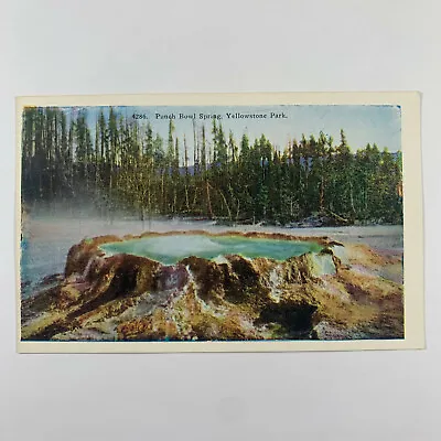$3 • Buy Postcard Wyoming Yellowstone WY Punch Bowl Spring 1930s White Border Unposted