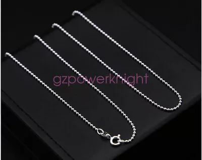 Genuine 925 Solid Sterling Silver Necklace 1.0mm Ball Bead Chain 12-24  Stamped • £6.83