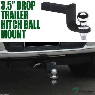 $38 • Buy Topline 3.25  Drop Trailer Tow Hitch Loaded Ball Mount 1.25  Receiver For Ford