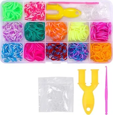 500/600 Pcs Rubber Loom Bands Set Children Mult-color DIY Toys Kid Make Bracelet • £3.39