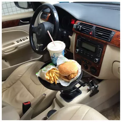 $23.90 • Buy Car Food Tray With Clamp Bracket Folding Dining Table Cup Holder Swivel Tray New