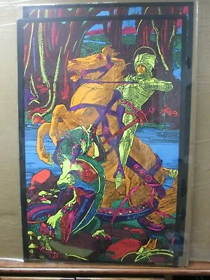 Vintage Black Light Poster 1970's St. George And The Dragon Inv#G4173 • $89.98