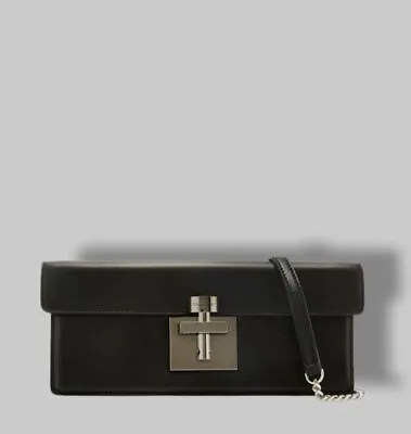 $1790 OSCAR DE LA RENTA Women's Black Leather Alibi Purse Clutch Hand Bag • $499.98