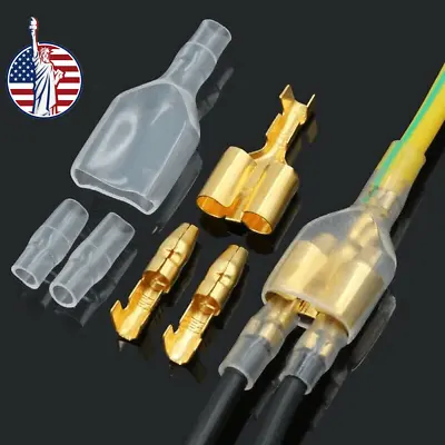 300PCS Motorcycle Brass Male&Female Bullet Terminal Electrical Wire Connector • $11.01