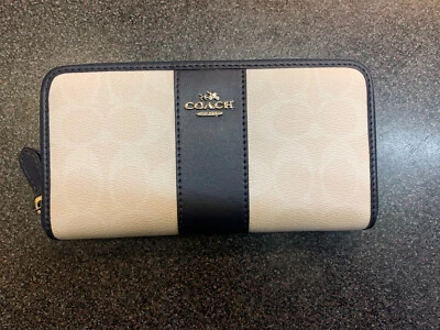 £69.99 • Buy Genuine Coach Purse Corner Zip In Signature Canvas