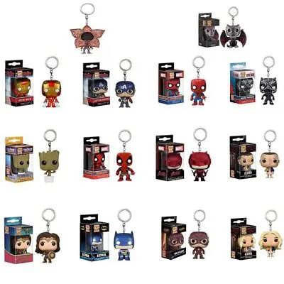 Funko Toys Pendant Iron Man Spider Man Captain USA POP Figure Keychain Keyring • £8.99