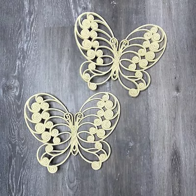 Vintage Burwood Products Co. Set Of 2 Wall Plaque Butterflies 1975 Retro Decor • $21.95