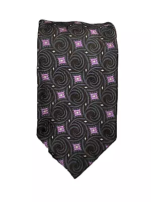 Robert Talbott Seven Fold Brown Gray Lavender Swirl 100% Silk Tie 6 / 40 60x3.25 • $59.99